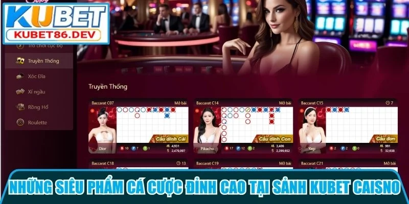 Cập nhật những siêu phẩm cá cược đỉnh cao tại sảnh Kubet caisno