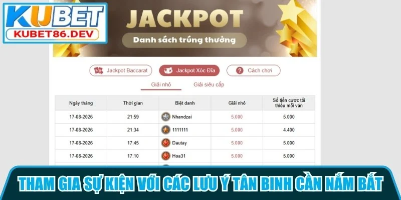 Tham gia sự kiện tặng tiền với các lưu ý tân binh cần nắm bắt