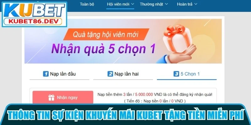 Thông tin sự kiện khuyến mãi Kubet tặng tiền miễn phí