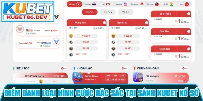 Điểm danh loại hình cược đặc sắc tại sảnh Kubet xổ số
